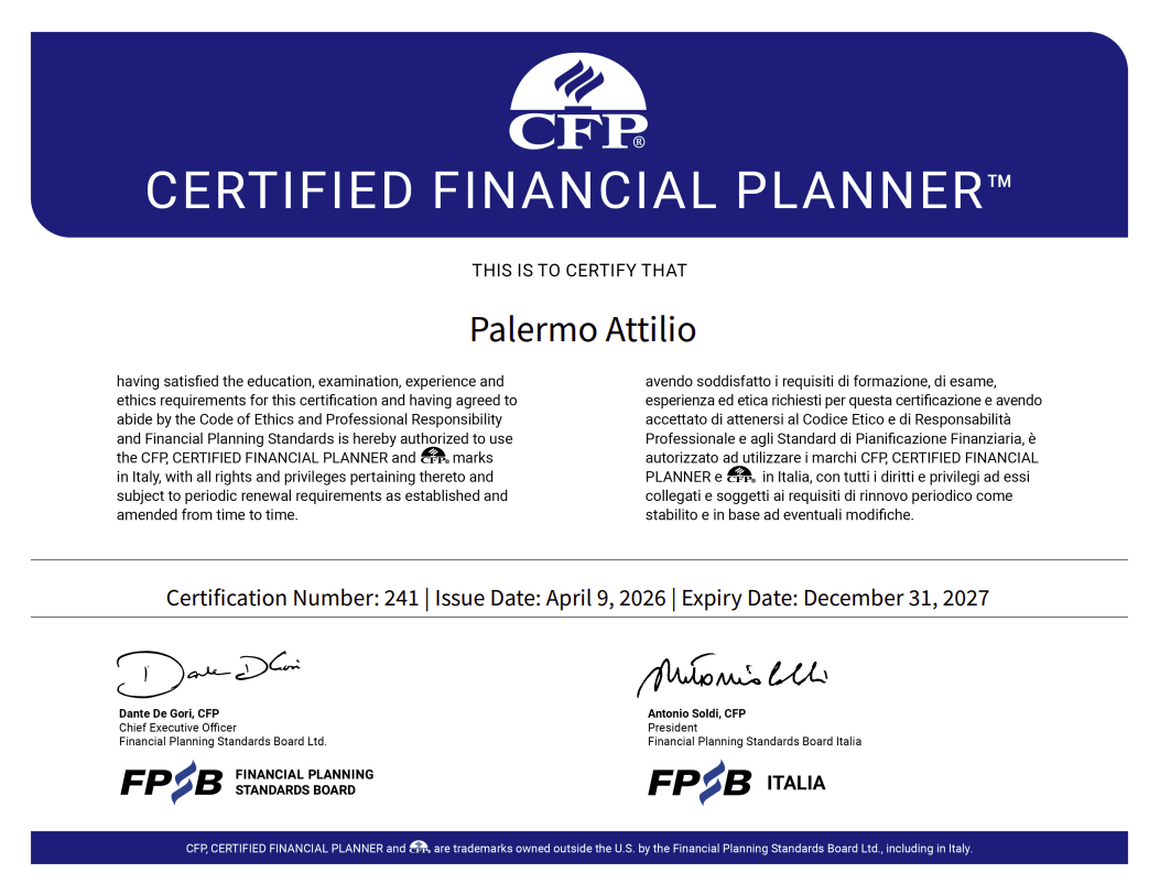 Certificazione CFP &mdash; Certified Financial Planner &mdash; Attilio Palermo